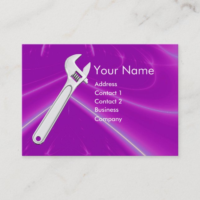WRENCH METAL MECHANICS,PLUMBERS MONOGRAM BUSINESS CARD (Front)