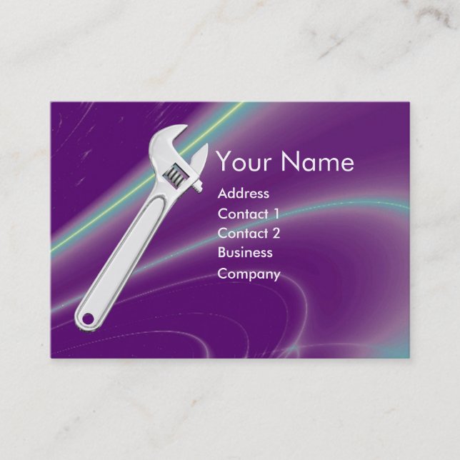 WRENCH METAL MECHANICS,PLUMBERS MONOGRAM BUSINESS CARD (Front)