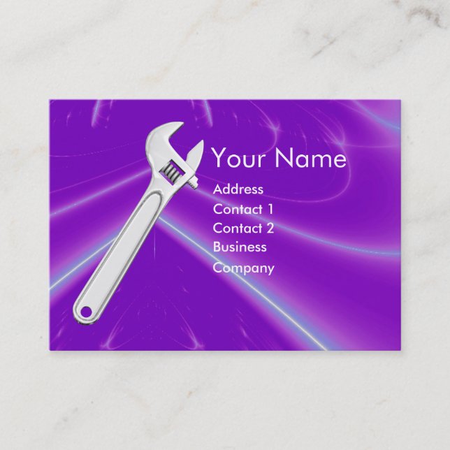 WRENCH METAL MECHANICS,PLUMBERS MONOGRAM BUSINESS CARD (Front)