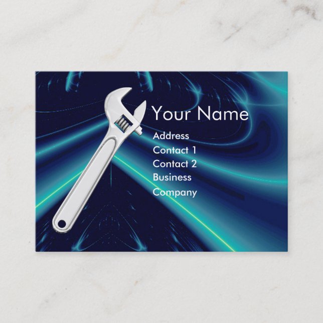 WRENCH METAL MECHANICS,PLUMBERS MONOGRAM BUSINESS CARD (Front)