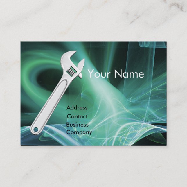 WRENCH METAL MECHANICS,PLUMBERS Monogram Business Card (Front)
