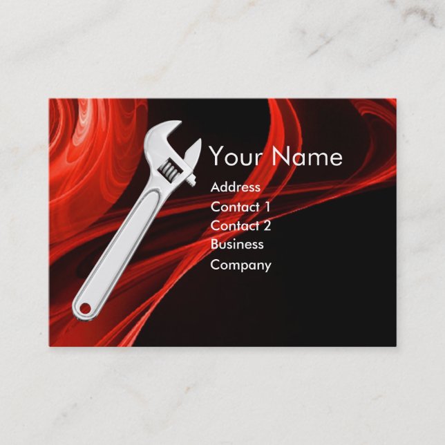 WRENCH METAL MECHANICS,PLUMBERS MONOGRAM BUSINESS CARD (Front)