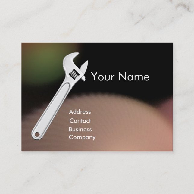 WRENCH METAL MECHANICS,PLUMBERS Monogram Pearl Business Card (Front)