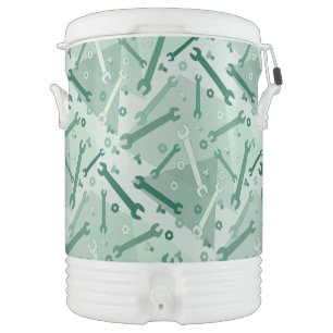 Wrench Pattern Green Beverage Cooler
