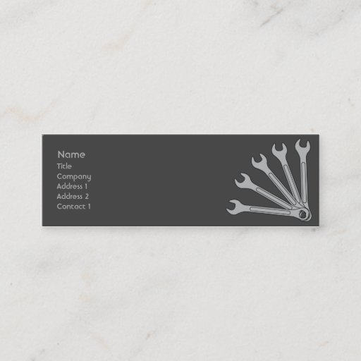 Customizable Wrench - Skinny Business Card Templates