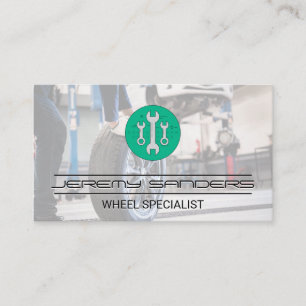 Wrenches   Man working on Tires Business Card