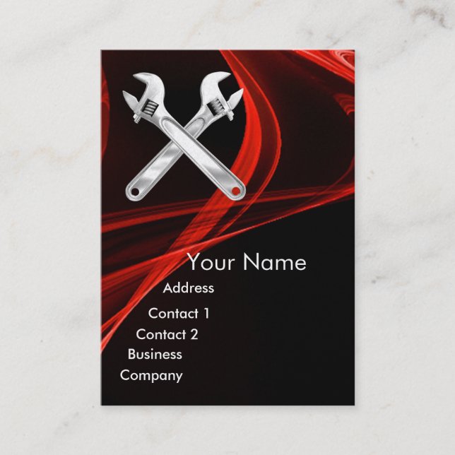 WRENCHES METAL MECHANICS,PLUMBERS Pearl Paper Business Card (Front)