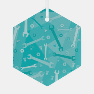 Wrenches, Nuts and Bolts Glass Ornament