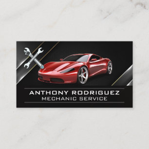 Wrenches   Red Sports Car Business Card