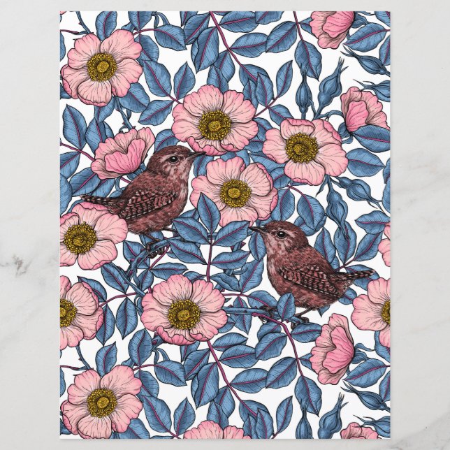 Wrens in the roses (Front)