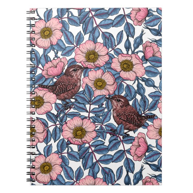 Wrens in the roses notebook (Front)
