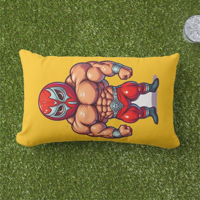 Wreseling men  lumbar pillow (Grass)