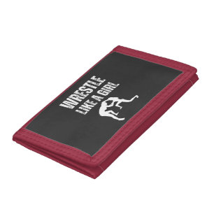Wrestle Like A Girl, Fight Like A Girl Trifold Wallet