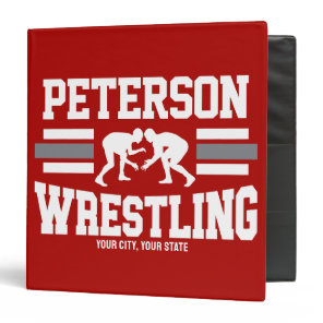 Wrestler ADD NAME School Athlete Wrestling Team 3 Ring Binder