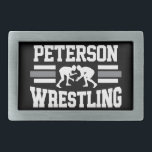 Wrestler ADD NAME School Athlete Wrestling Team  Belt Buckle<br><div class="desc">Wrestling ADD NAME School Champion Team Wrestler Sports Athlete design - Select 'EDIT' to change background color,  Customize with your Name or Custom Text!</div>