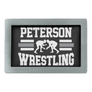Wrestler ADD NAME School Athlete Wrestling Team  Belt Buckle