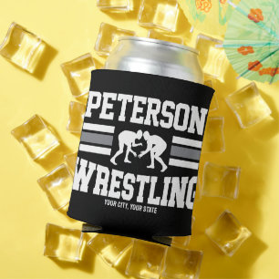 Wrestler ADD NAME School Athlete Wrestling Team Can Cooler