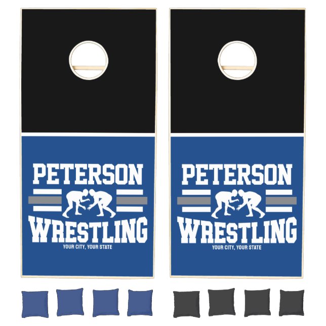 Wrestler ADD NAME School Athlete Wrestling Team  Cornhole Set (Set)