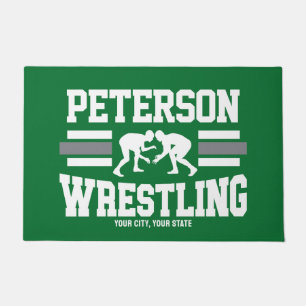 Wrestler ADD NAME School Athlete Wrestling Team   Doormat