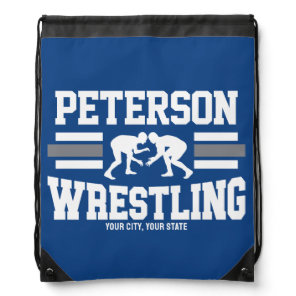 Wrestler ADD NAME School Athlete Wrestling Team Drawstring Bag