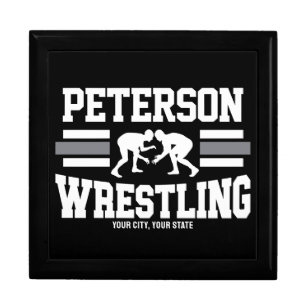 Wrestler ADD NAME School Athlete Wrestling Team  Gift Box
