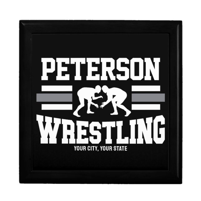 Wrestler ADD NAME School Athlete Wrestling Team  Gift Box (Front)