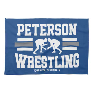 Wrestler ADD NAME School Athlete Wrestling Team   Kitchen Towel