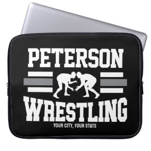 Wrestler ADD NAME School Athlete Wrestling Team  Laptop Sleeve