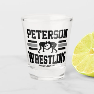 Wrestler ADD NAME School Athlete Wrestling Team Shot Glass