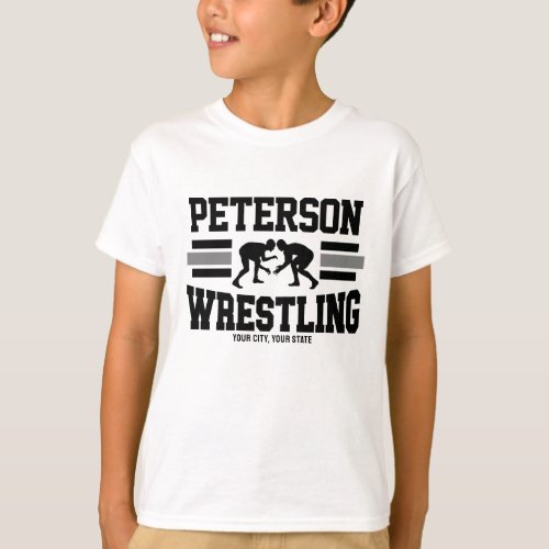 Wrestler ADD NAME School Athlete Wrestling Team  T_Shirt