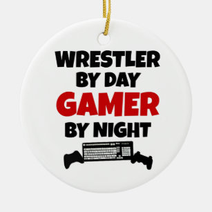 Wrestler Gamer Ceramic Ornament