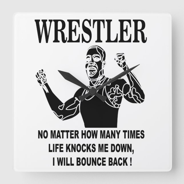 Wrestler Inspirational Wrestling  Square Wall Clock (Front)