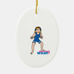 Wrestler - Light/Blonde Ceramic Ornament