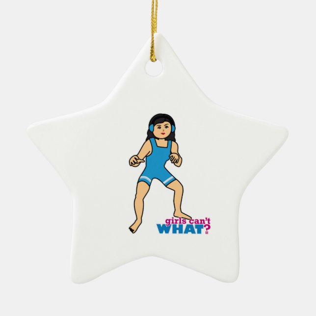 Wrestler - Medium Ceramic Ornament (Front)