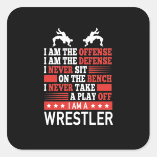 Wrestler Offensive Defensive Professional Square Sticker