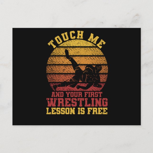 Wrestler Touch Me and your first wrestling lickio Postcard (Front)