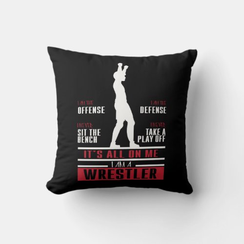 Wrestler Wrestling Cute Gift For Wrestler Throw Pillow