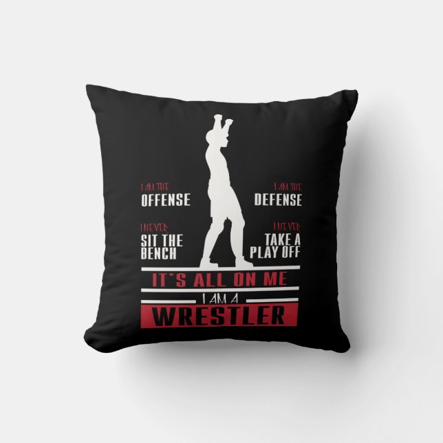 Wrestler Wrestling Cute Gift For Wrestler Throw Pillow (Front)