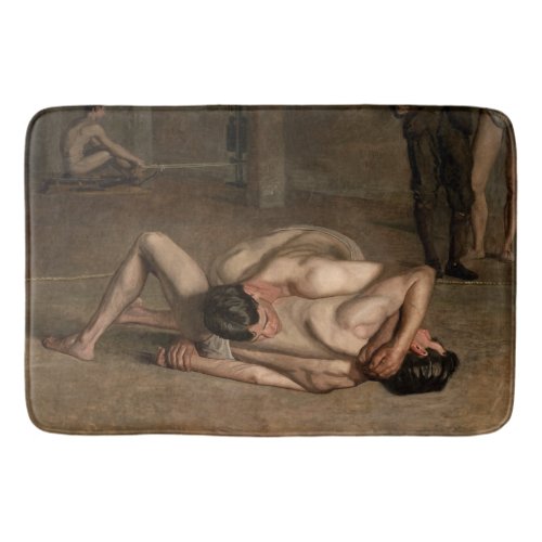 Wrestlers by Thomas Eakins Bath Mat