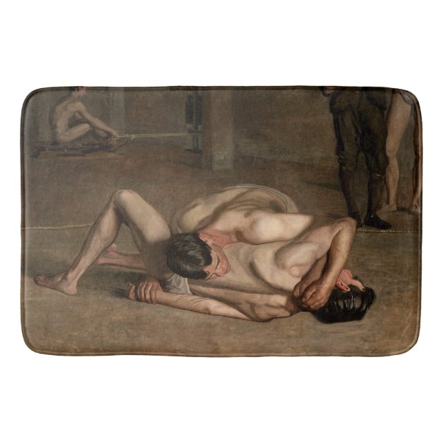 Wrestlers (by Thomas Eakins) Bath Mat (Front)