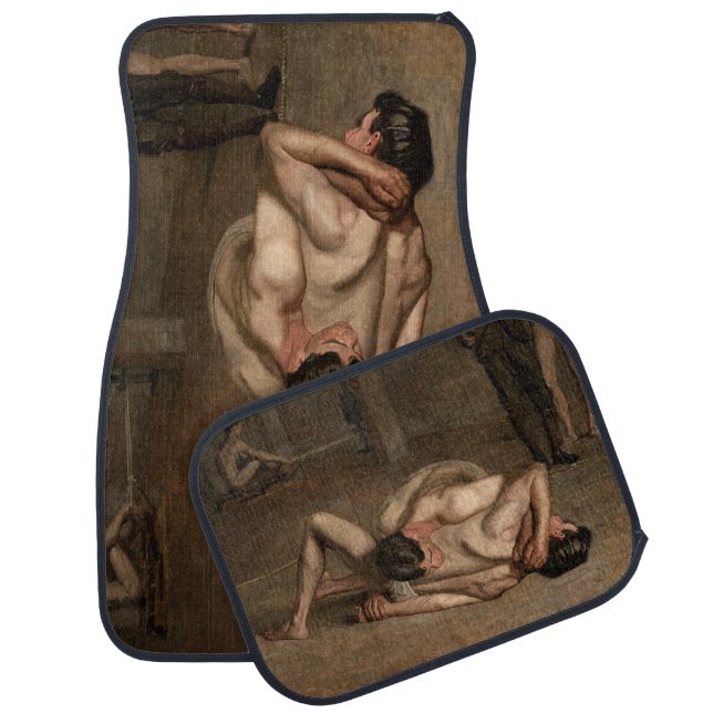 Wrestlers (by Thomas Eakins) Car Floor Mat (Set)