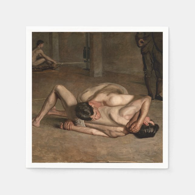 Wrestlers (by Thomas Eakins) Napkins (Front)