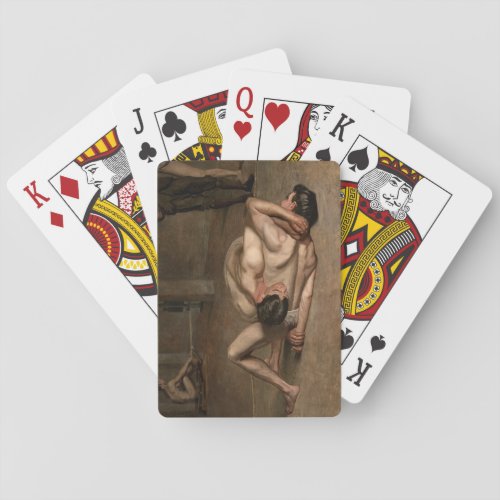 Wrestlers by Thomas Eakins Poker Cards