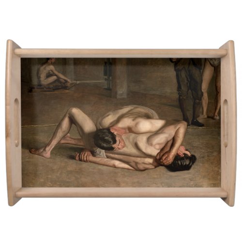Wrestlers by Thomas Eakins Serving Tray