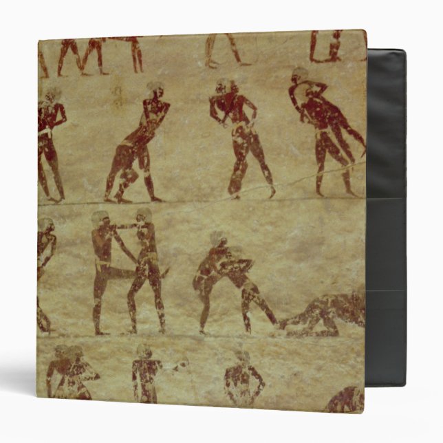 Wrestlers, detail from a tomb wall painting 3 ring binder (Front/Inside)