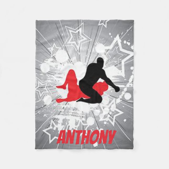 Wrestlers ExplodingWith Stars Fleece Blanket (Front)