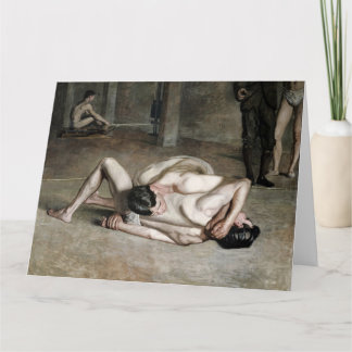 Wrestlers Fine Art Greetings Card