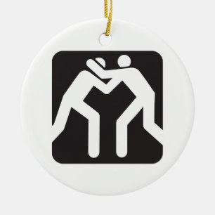 Wrestlers Icon Ceramic Ornament