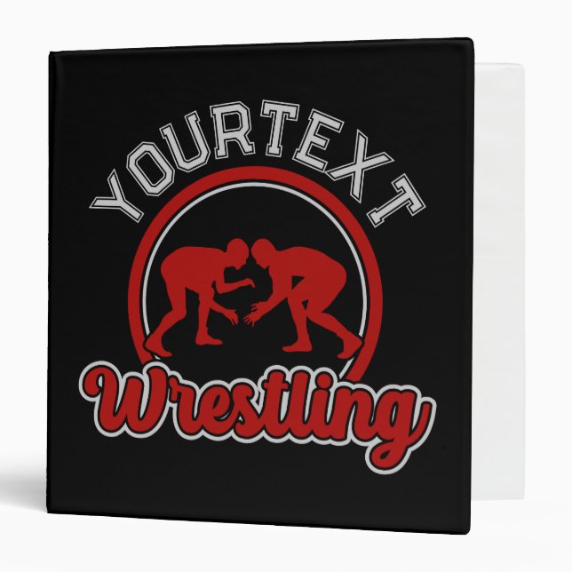  Wrestling ADD NAME Grapple Champion Team Player  3 Ring Binder (Front/Inside)
