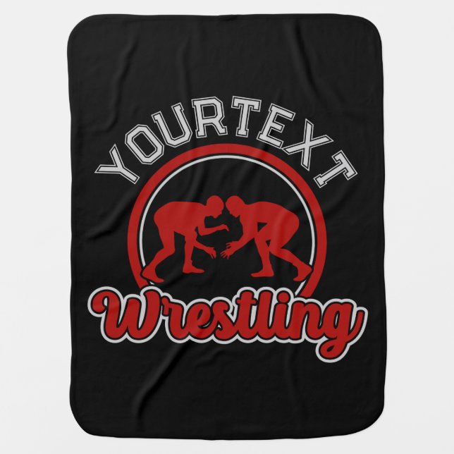  Wrestling ADD NAME Grapple Champion Team Player  Baby Blanket (Front)